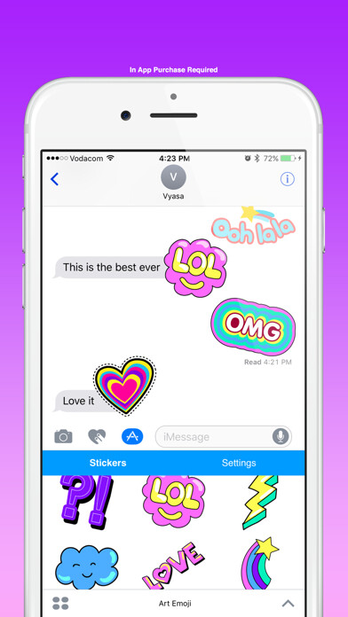Emulate iPhone app Art Emoji Stickers for Texting using MyAndroid Emulate iPhone app Art Emoji Stickers for Texting using MyAndroid