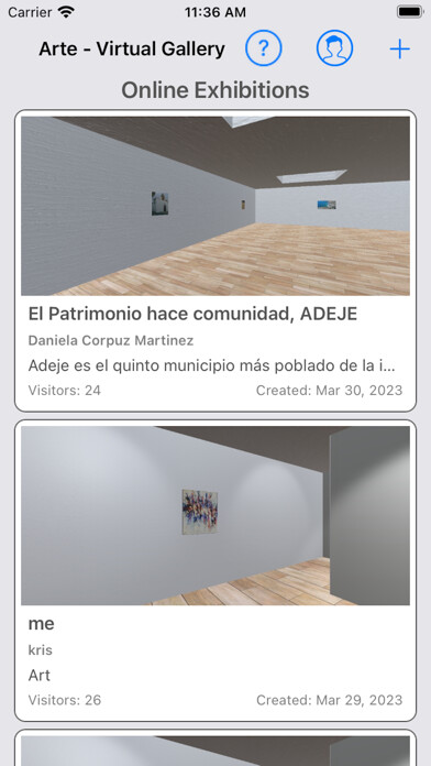 Emulate iPhone app Arte - Virtual Gallery using MyAndroid