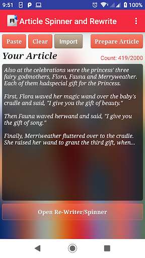 Run android online APK Article Spinner and Rewrite from MyAndroid or emulate Article Spinner and Rewrite using MyAndroid