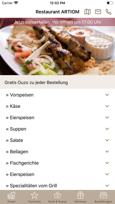 Emulate iPhone app ARTIOM griechisches Restaurant using MyAndroid Emulate iPhone app ARTIOM griechisches Restaurant using MyAndroid