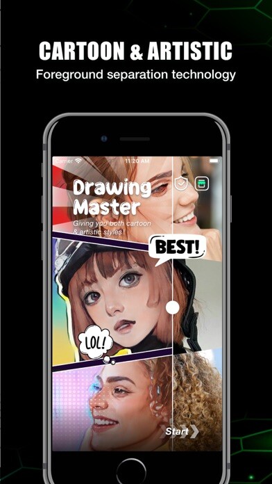 Emulate iPhone app Artist Agent - Cartoon Art Pic using MyAndroid