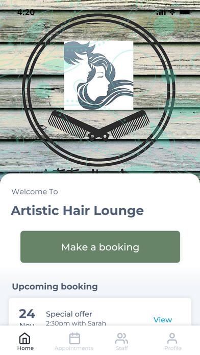 Emulate iPhone app Artistic Hair Lounge using MyAndroid Emulate iPhone app Artistic Hair Lounge using MyAndroid