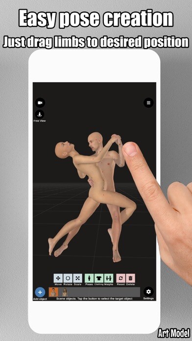 Emulate iPhone app Art Model - Pose & morph tool using MyAndroid