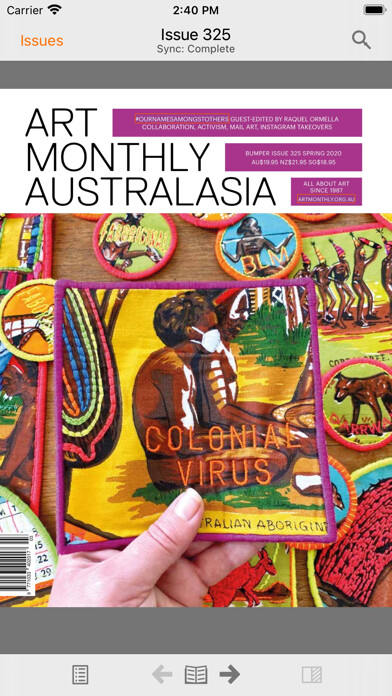 Emulate iPhone app Art Monthly Australasia using MyAndroid