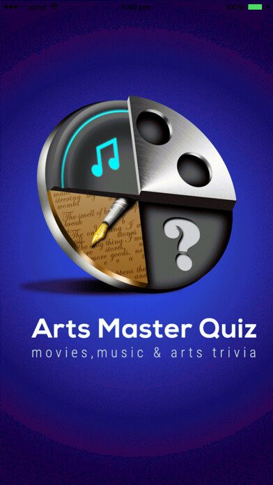 Emulate iPhone app Arts Master Quiz - Movies, Music, Arts and Literature Trivia using MyAndroid