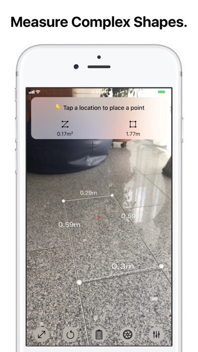 Emulate iPhone app ARuler - Measure Distances using MyAndroid