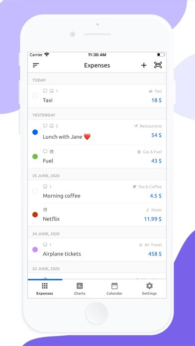 Emulate iPhone app Arwy - Expenses Manager using MyAndroid