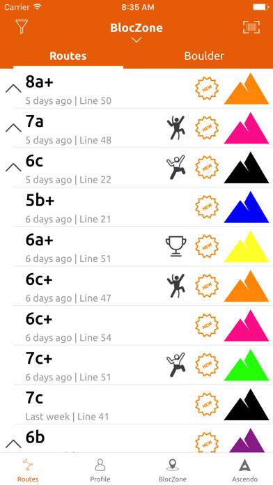 Emulate iPhone app Ascendo Climbing using MyAndroid