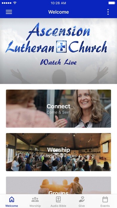 Emulate iPhone app Ascension Lutheran Church using MyAndroid