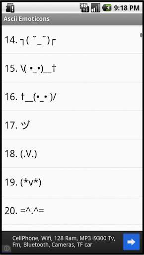 Emulate Android APK Ascii Emoticons
