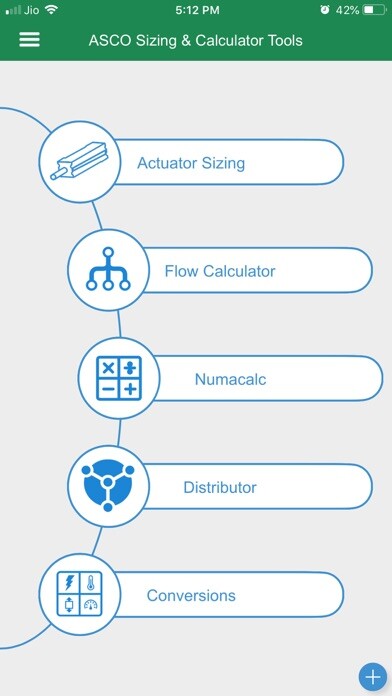 Emulate iPhone app ASCO Sizing & Calculator Tools using MyAndroid