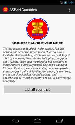 Emulate Android APK Asean Countries, asean country