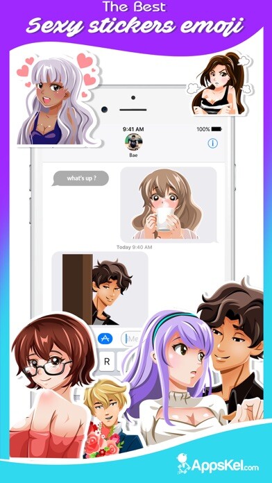 Emulate iPhone app A Sexy Anime Emoji Stickers using MyAndroid