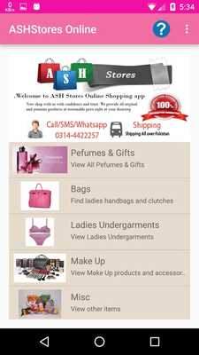 Emulate Android APK ASHStores Online Shopping