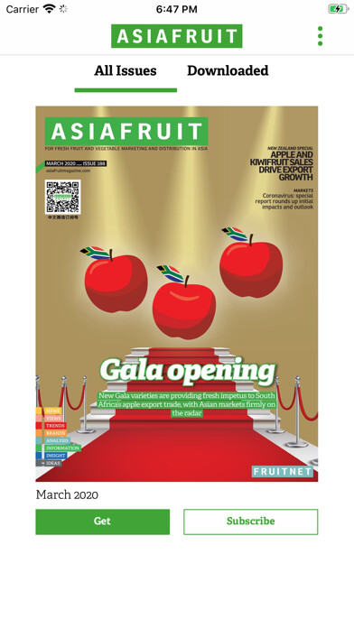 Emulate iPhone app Asiafruit Magazine using MyAndroid