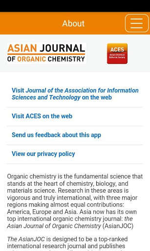 Run android online APK Asian J. Org. Chem. from MyAndroid or emulate Asian J. Org. Chem. using MyAndroid Run android online APK Asian J. Org. Chem. from MyAndroid or emulate Asian J. Org. Chem. using MyAndroid