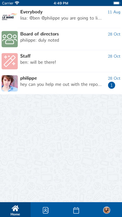 Emulate iPhone app Asian Le Mans Series Messaging using MyAndroid