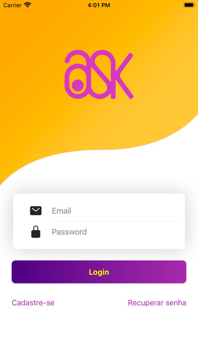 Emulate iPhone app Ask - Garçom using MyAndroid
