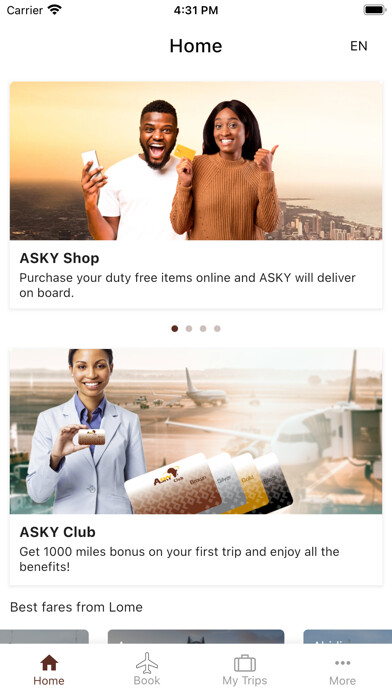 Emulate iPhone app ASKY Airlines using MyAndroid