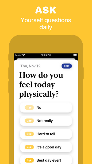 Emulate iPhone app Ask Yourself Everyday using MyAndroid