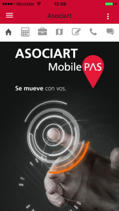 Emulate iPhone app Asociart Mobile Productores using MyAndroid