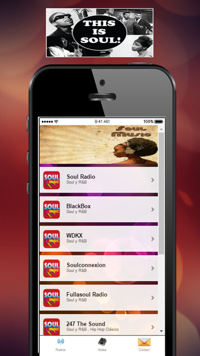 Emulate iPhone app A+ Soul Radio - A Soul Radio Live - Soul Music using MyAndroid