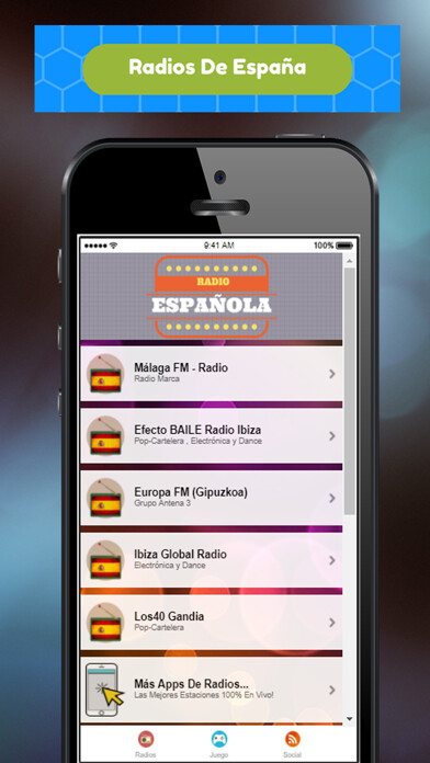Emulate iPhone app A+ Spain Radio Live - Best Spanish Radio using MyAndroid Emulate iPhone app A+ Spain Radio Live - Best Spanish Radio using MyAndroid
