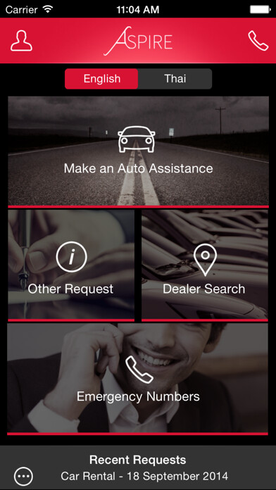 Emulate iPhone app Aspire Auto Assistance TH using MyAndroid