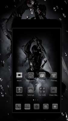Emulate Android APK Assassin  theme Ninja theme Black and white katana