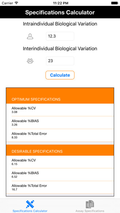 Emulate iPhone app Assay Specification and Six Sigma Calculator using MyAndroid Emulate iPhone app Assay Specification and Six Sigma Calculator using MyAndroid