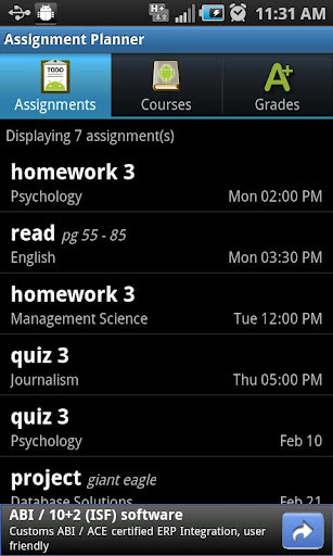 Run android online APK Assignment Planner FREE from MyAndroid or emulate Assignment Planner FREE using MyAndroid