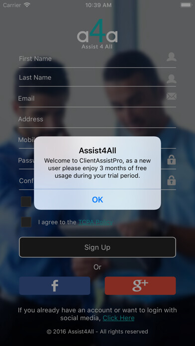 Emulate iPhone app Assist4All using MyAndroid