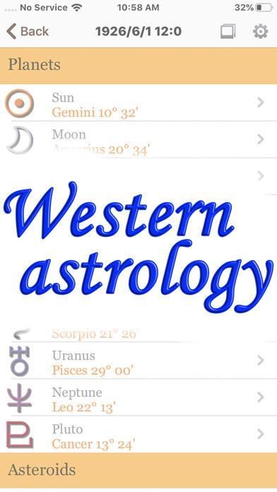 Emulate iPhone app assistance JIKU 2 - horoscope using MyAndroid