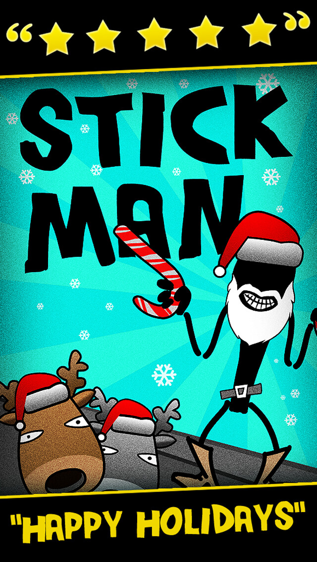 Emulate iPhone app A Stickman Santa Stampede Christmas Reindeer Run Free Games for the Holidays! using MyAndroid