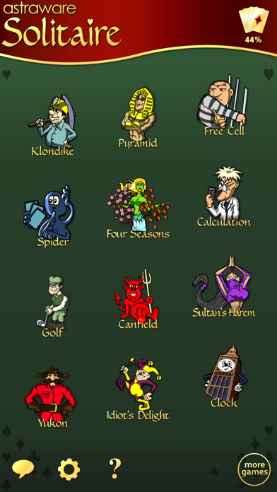 Emulate iPhone app Astraware Solitaire - 12 Games using MyAndroid