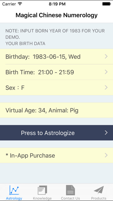 Emulate iPhone app Astrology Chinese Numerology using MyAndroid Emulate iPhone app Astrology Chinese Numerology using MyAndroid
