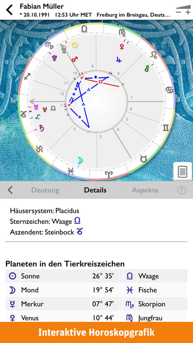 Emulate iPhone app AstroStar: Horoskope berechnen using MyAndroid