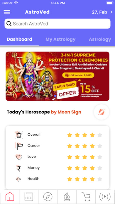Emulate iPhone app AstroVed Assistant using MyAndroid