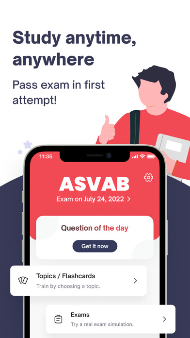 Emulate iPhone app ASVAB Exam Prep 2023 using MyAndroid