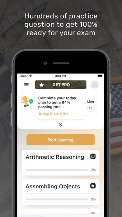 Emulate iPhone app ASVAB Practice Test By ABC using MyAndroid