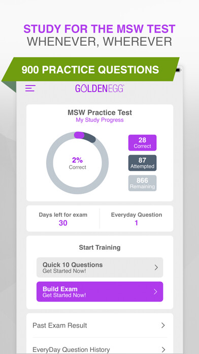 Emulate iPhone app ASWB MSW Practice Test Prep using MyAndroid