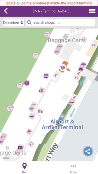 Emulate iPhone app AtAirports - airport maps using MyAndroid