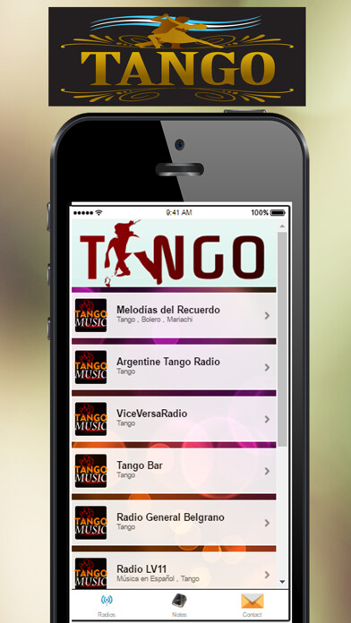 Emulate iPhone app A+ Tango Music Radio using MyAndroid
