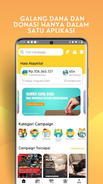 Run android online APK Atapkita Galang Dana  Donasi from MyAndroid or emulate Atapkita Galang Dana  Donasi using MyAndroid