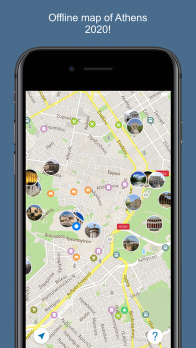 Emulate iPhone app Athens 2020 — offline map using MyAndroid Emulate iPhone app Athens 2020 — offline map using MyAndroid