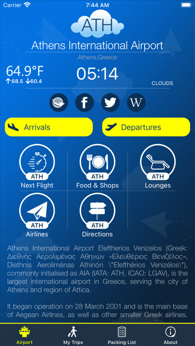 Emulate iPhone app Athens Airport (ATH) + Radar using MyAndroid Emulate iPhone app Athens Airport (ATH) + Radar using MyAndroid