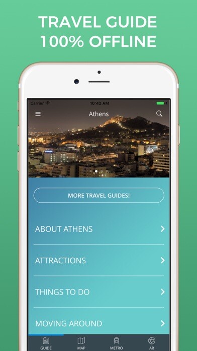 Emulate iPhone app Athens Travel Guide with Offline Street Map using MyAndroid