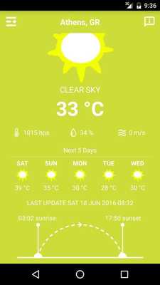 Emulate Android APK Athens Weather