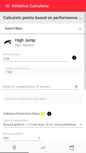 Run android online APK Athletics Calculator from MyAndroid or emulate Athletics Calculator using MyAndroid