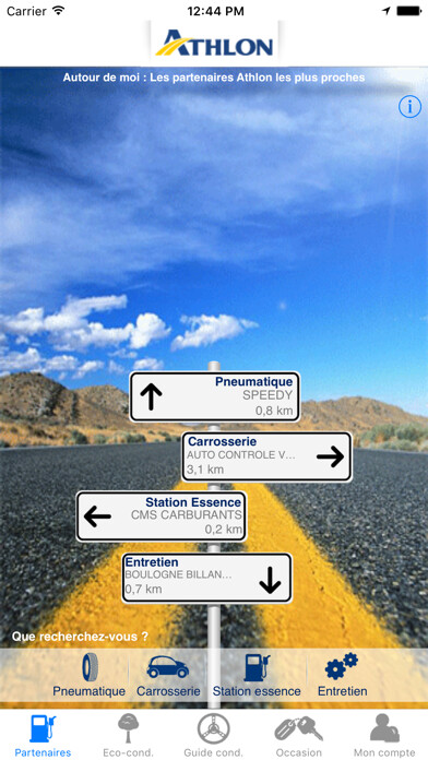Emulate iPhone app Athlon Car Lease France using MyAndroid
